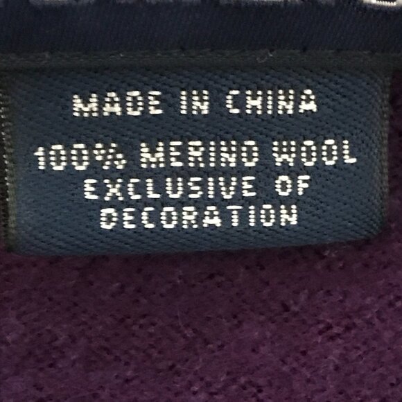 Ralph Lauren Sport 100% Merino Wool Cardigan Women M Purple Button Up Pocket - Picture 12 of 13